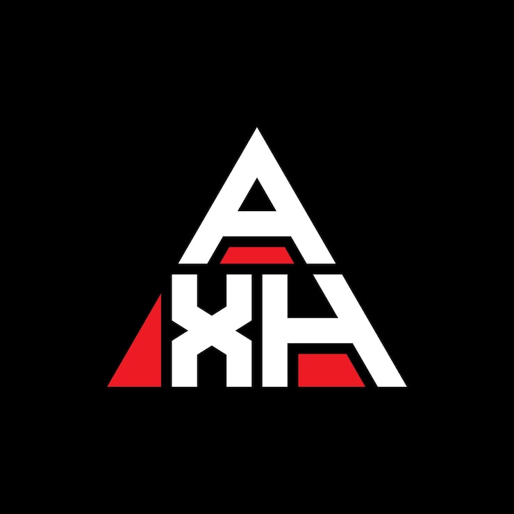 Vector axh triángulo letra diseño de logotipo con forma de triángulo axh logotipo triángulo diseño monograma axh modelo de logotipo vectorial triángulo con color rojo logotipo triangular axh sencillo elegante y lujoso logotipo