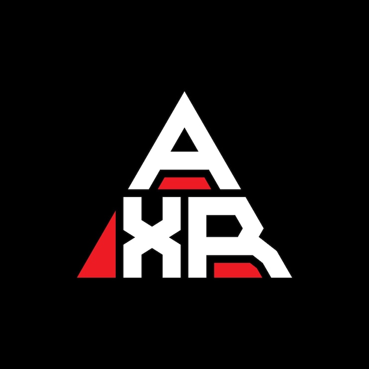 Vector axr diseño de logotipo de letra triangular con forma de triángulo axr triángulo diseño de logotip monograma axr vector triángulo plantilla de logotipo con color rojo axr logotipo triangular sencillo elegante y lujoso logotipo