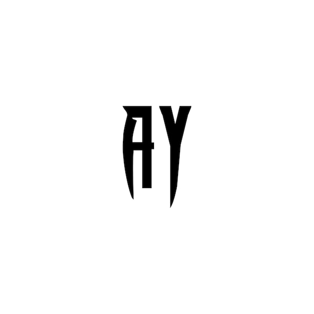 Vector ay diseño del logotipo del monograma letra texto nombre símbolo monocromático logotipo carácter alfabético logotipo simple