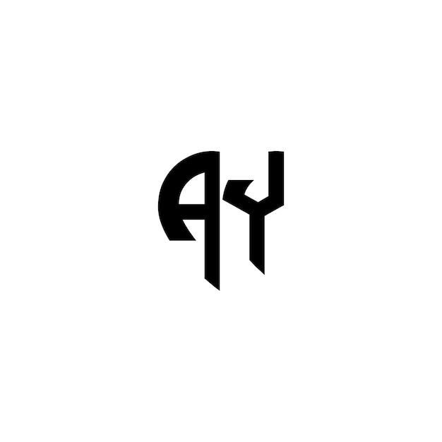 AY diseño de logotipo monograma letra texto nombre símbolo monocromo logotipo carácter alfabeto logotipo simple
