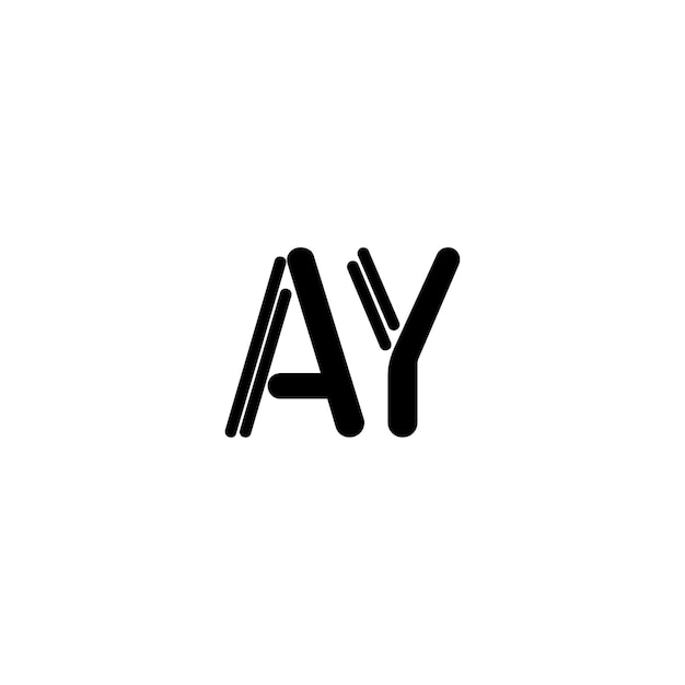 AY diseño de logotipo monograma letra texto nombre símbolo monocromo logotipo carácter alfabeto logotipo simple