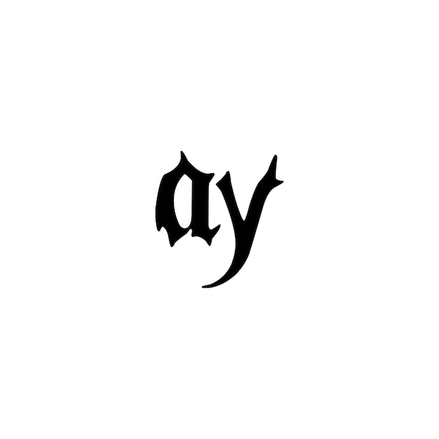 AY diseño de logotipo monograma letra texto nombre símbolo monocromo logotipo carácter alfabeto logotipo simple