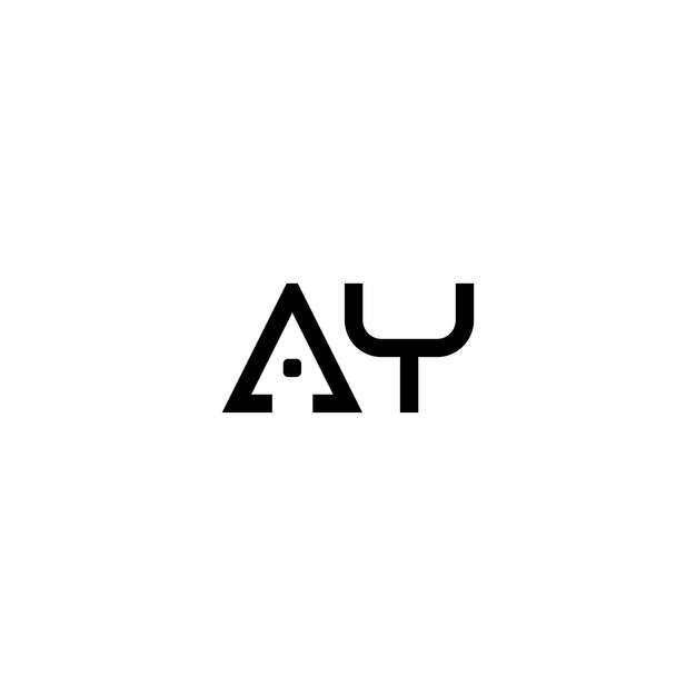 AY diseño de logotipo monograma letra texto nombre símbolo monocromo logotipo carácter alfabeto logotipo simple