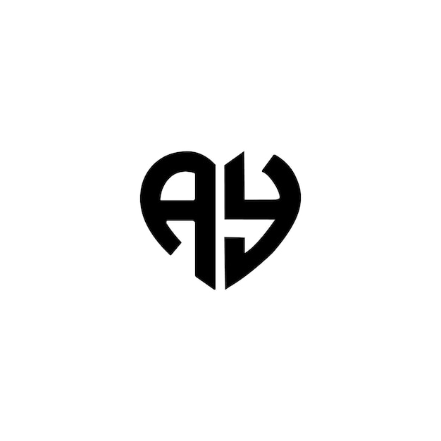 AY diseño de logotipo monograma letra texto nombre símbolo monocromo logotipo carácter alfabeto logotipo simple