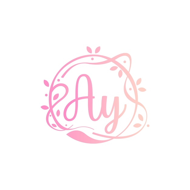 A Y AY Vector de belleza logotipo inicial de escritura a mano logotipo de la firma inicial de la moda de la boda joyas