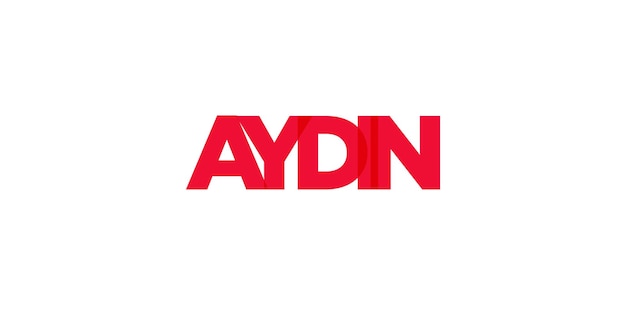 Aydin en el emblema de Turquía El diseño presenta una ilustración vectorial de estilo geométrico con tipografía audaz en una fuente moderna Las letras gráficas del eslogan