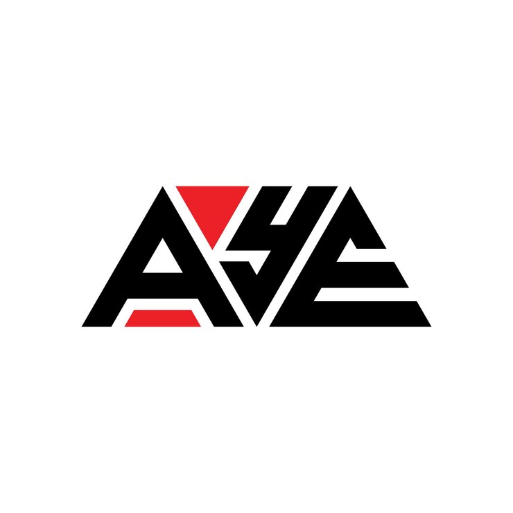 Vector aye diseño de logotipo de letra triangular con forma de triángulo aye diseño del logotipo triangular monograma aye triángulo vectorial plantilla del logotipo con color rojo aye logo triangular sencillo elegante y lujoso logotipo aye