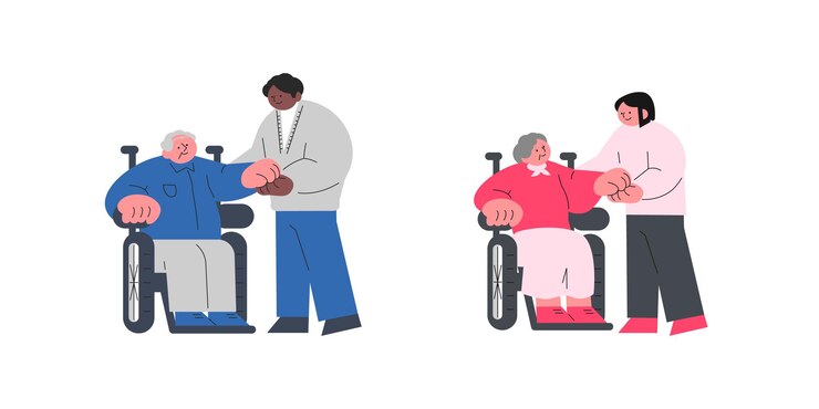 Vector ayudar a las personas de edad avanzada