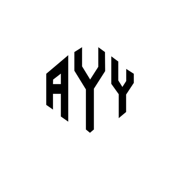 AYY diseño de logotipo de letra con forma de polígono AYY polígono y forma de cubo diseño de logotip AYY hexágono modelo de logotipo vectorial colores blanco y negro AYY monograma logotipo de negocios e inmobiliario