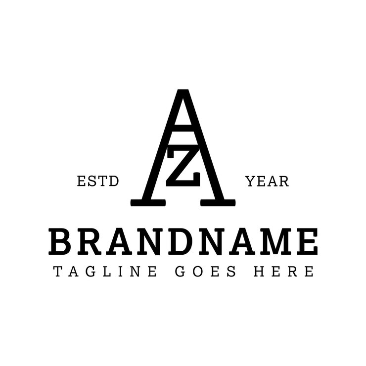 Vector az monogram serif letters logotipo adecuado para cualquier negocio con las iniciales az o za