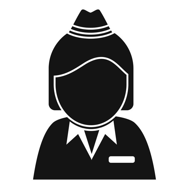 Azafata con uniforme y icono de sombrero