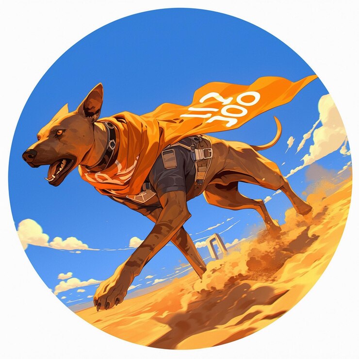 Vector azawakh corriendo en el desierto