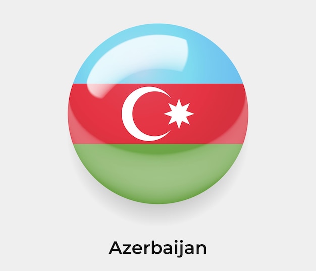 Azerbaiyán bandera brillante burbuja icono vector ilustración