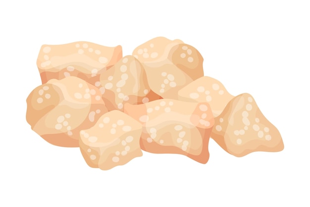 El azúcar blanco caramelizado como edulcorante para el té y el café Ilustración vectorial