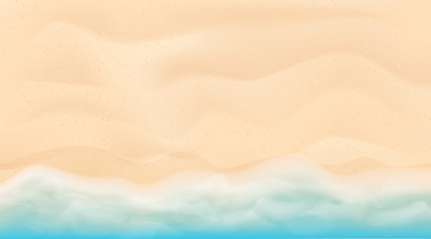 Azul y brillante mar turquesa, arena blanca. fondo de playa tropical ilustración de la vista superior