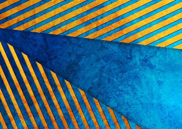 azul brillante y naranja grunge técnica abstracta fondo geométrico