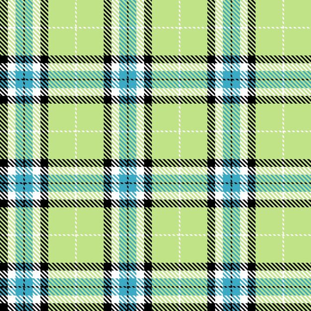 Azul del cielo verde suave color negro y blanco líneas a rayas tartan cheque patrón de cuadros sin costuras
