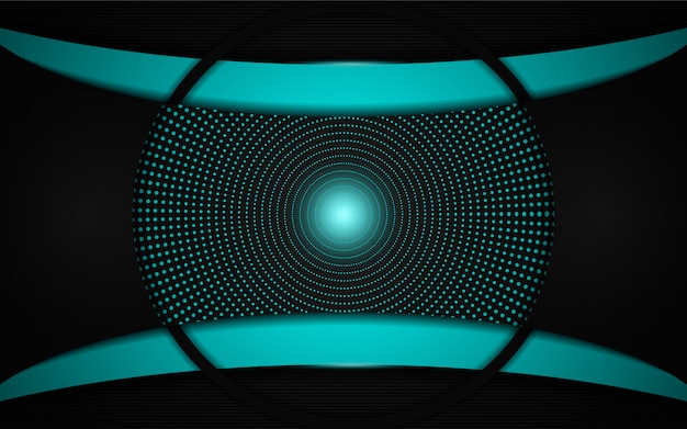 Azul claro abstracto sobre fondo negro de diseño de tecnología moderna de diseño de marco