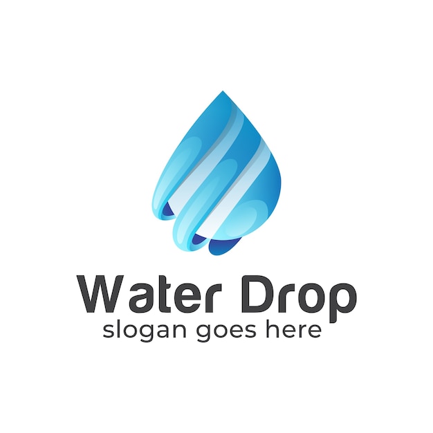 Azul degradado con logo de gota de agua