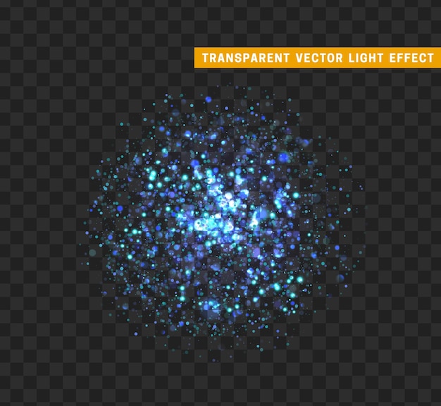 Azul de fuegos artificiales aislado. decoración navideña. Elemento de diseño de vacaciones. Fuegos artificiales brillantes y realistas con efecto de fondo transparente. ilustración vectorial
