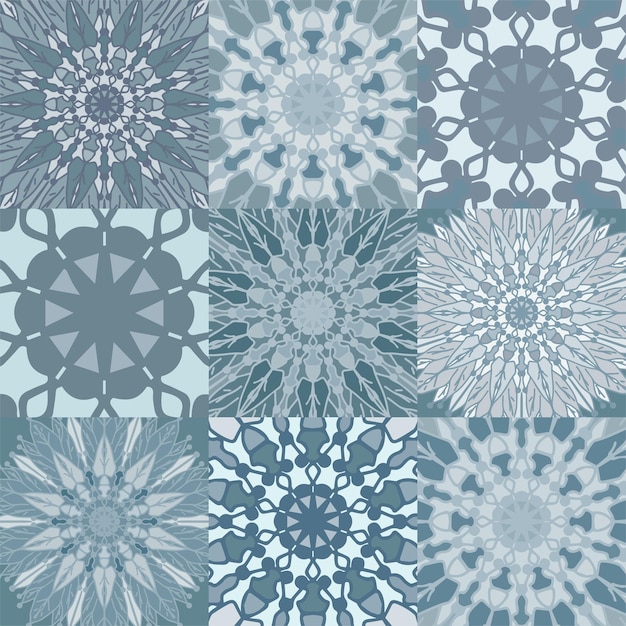 azul, mandala, azulejo, plano de fondo, seamless