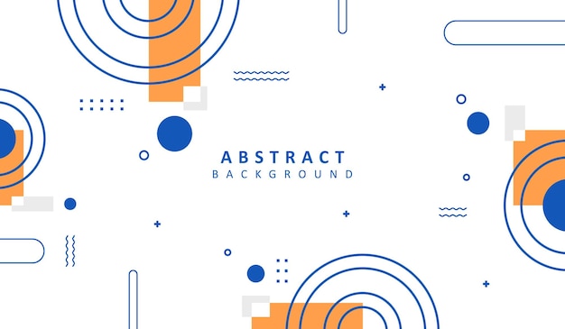 Azul y naranja varias formas y líneas de fondo geométrico abstracto ilustración vectorial