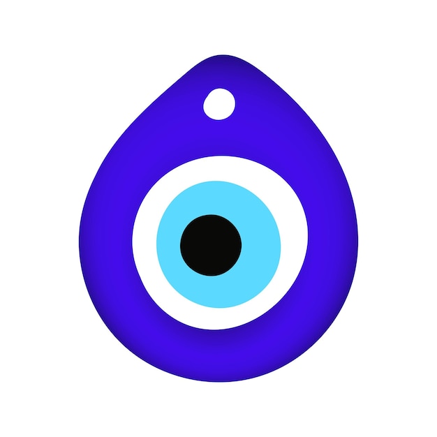 Azul oriental mal de ojo símbolo amuleto estilo plano diseño vector ilustración aislado en blanco