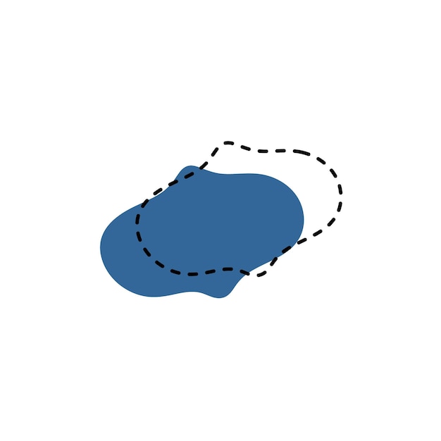 azul oscuro dibujado a mano blob conjunto blob