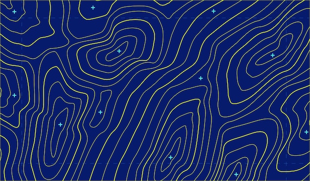 azul oscuro verde vibrante ilustración de línea de contorno abstracta
