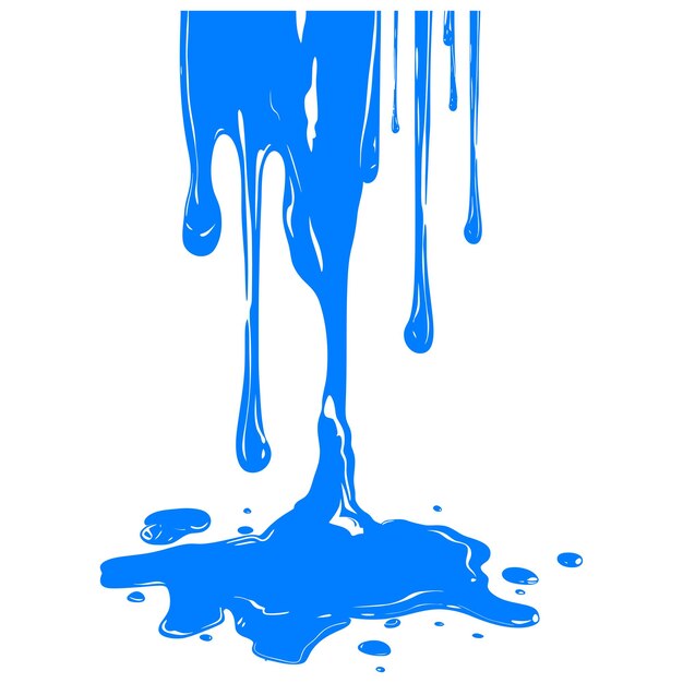 Vector azul pintura derretida tinta agua líquido un color