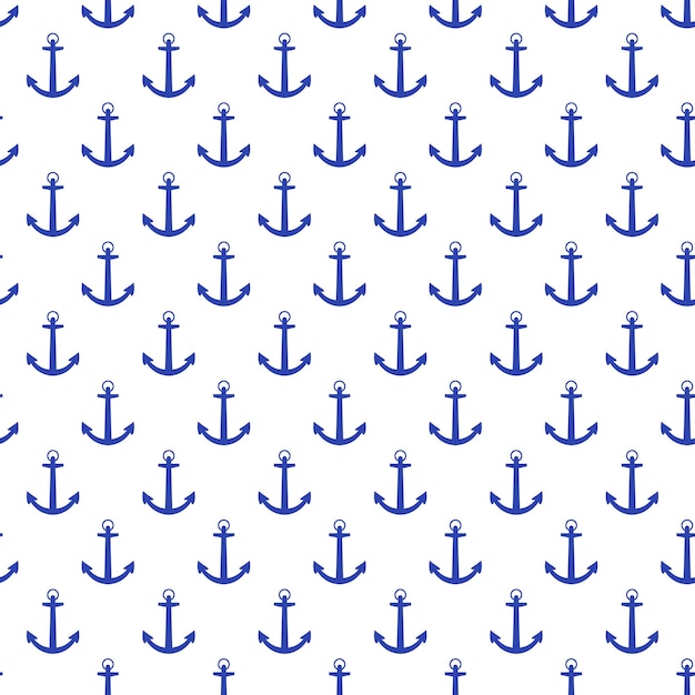 Azul ver ancla de patrones sin fisuras Ilustración de vector plano