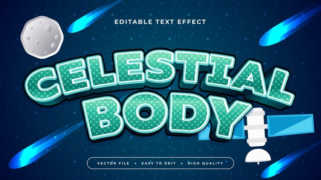 azul verde y gris gris cuerpo celeste 3d estilo de fuente de efecto de texto editable