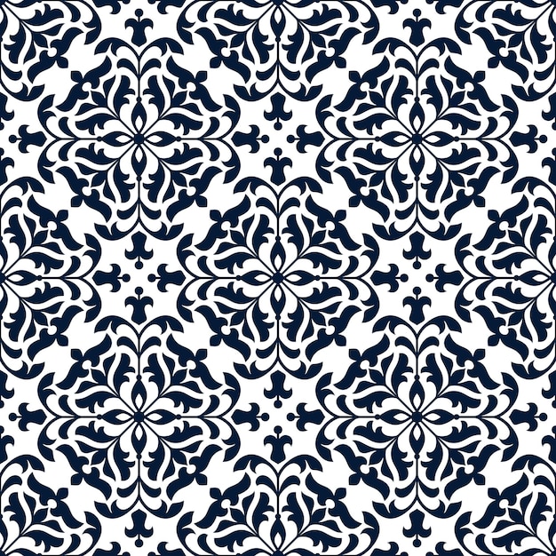 Azulejo adornado floral o patrón transparente de vector