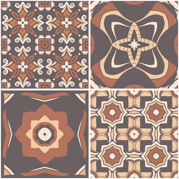 Azulejo de cerámica diseño fondo marrón telón de fondo vector
