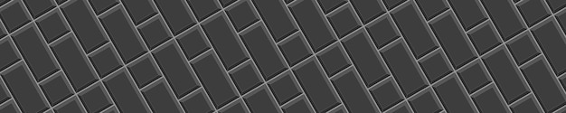 Azulejo de cuadrados y rectángulos negros Placa para salpicaduras de cocina o piso del baño Textura de fachada