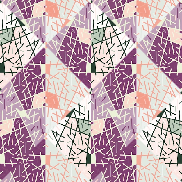 Azulejo étnico geométrico abstracto Dibujado a mano líneas tribales mosaico ornamento vintage