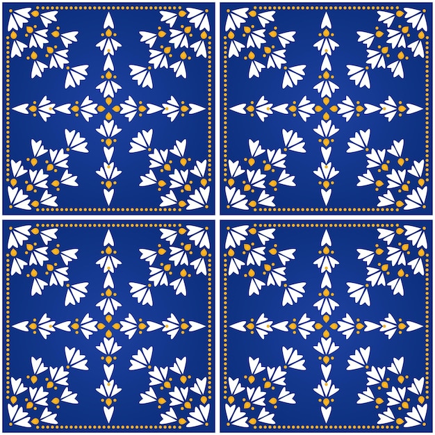 Azulejo étnico portugués de patrones sin fisuras