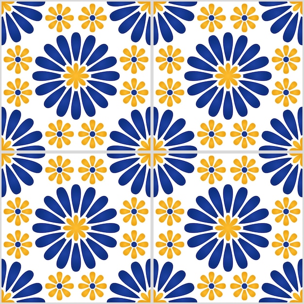 Azulejo étnico portugués de patrones sin fisuras