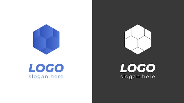 Azulejo de logotipo Trabajo de acabado de logotipo Logotipo de hexágono Logotipo geométrico empresa Logotipo de empresa
