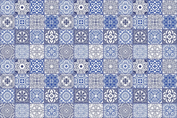 Vector azulejo de mosaico sin costura floral vector patrón vintage de cerámica mediterráneo otomano