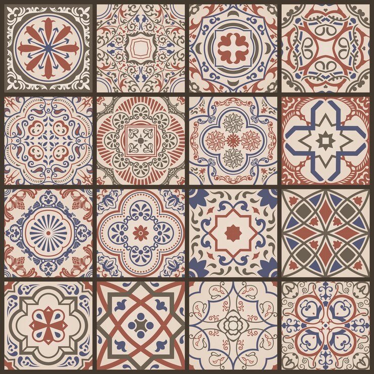 Azulejo de mosaico floral transparente