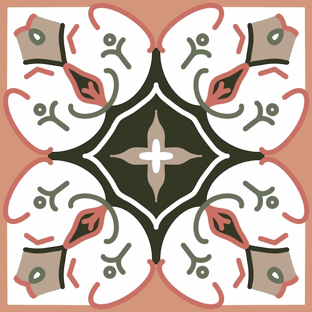 Azulejo de mosaico marroquí decoración de cerámica azulejo de patrones sin fisuras Estampado ornamental abstracto sin fisuras Diseño geométrico dibujado a mano para papel pintado pegatinas tela estampada