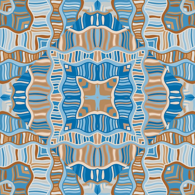 Azulejo de mosaico tribal creativo Patrón de fondo transparente de garabato abstracto