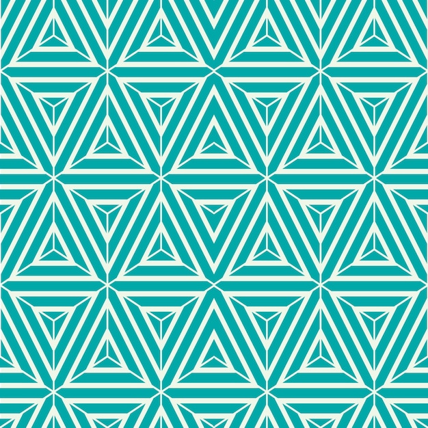 Azulejo ornamental simple gráfico, patrón repetido vectorial hecho con triángulos. La textura abstracta de arte vintage se puede utilizar como papel tapiz y en el diseño textil.