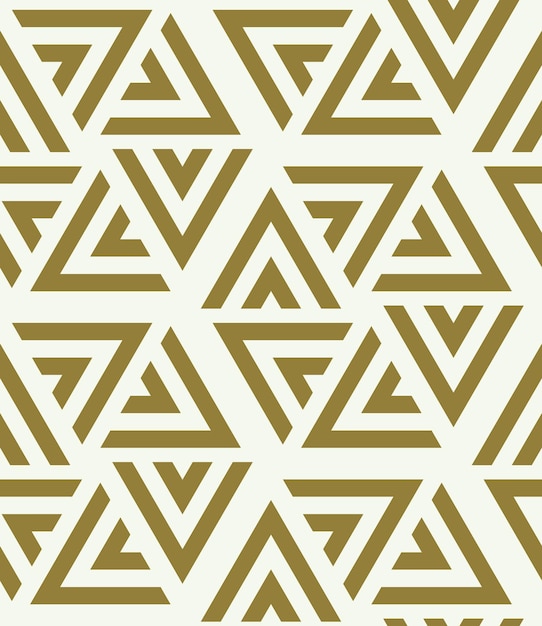 Azulejo ornamental simple gráfico, patrón repetido vectorial hecho con triángulos. La textura abstracta de arte vintage se puede utilizar como papel tapiz y en el diseño textil.
