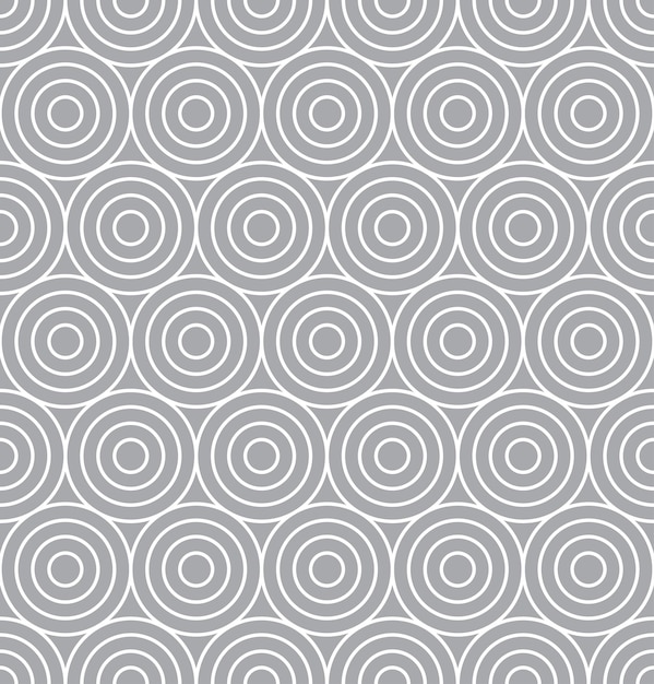 Azulejo de patrón circular sin costuras editable con fondo blanco y gris