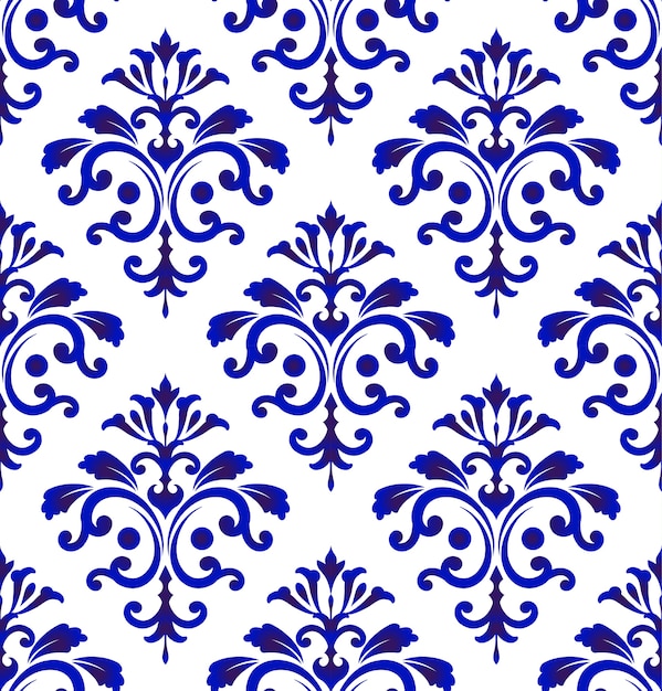 Azulejo patrón damasco estilo