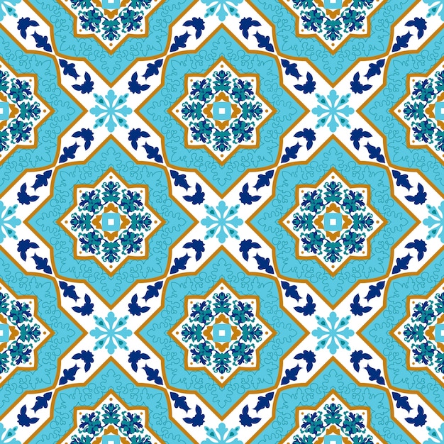 Azulejo portugués Patrones blancos y azules.