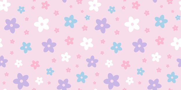 Azulejo de repetición sin costuras patrón floral vector lindo