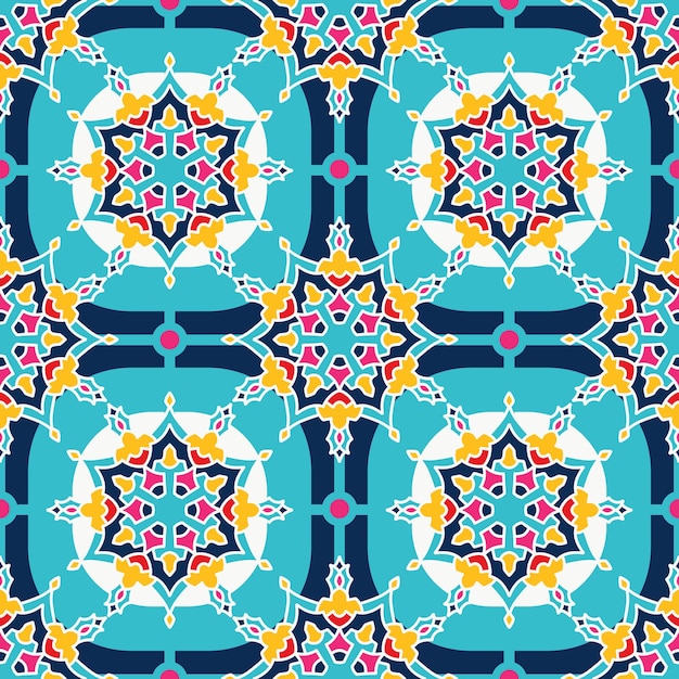 Azulejos árabes sin fisuras patrón islámico